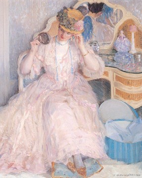 帽子をかぶる女性 印象派の女性 フレデリック・カール・フリーセケ Oil Paintings